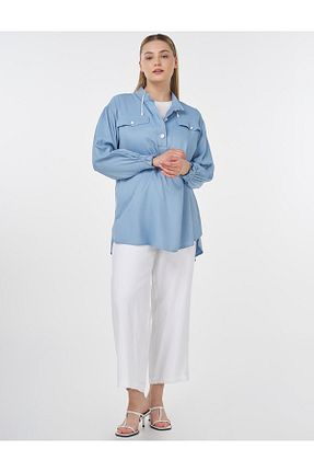 تونیک حجاب آبی زنانه ویسکون Kayra - کد 932068029