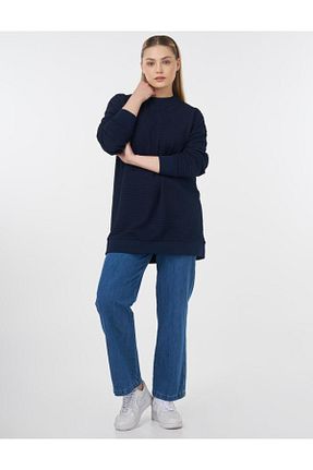 سوئیشرت حجاب سرمه ای زنانه پنبه ای Kayra - کد 932068042