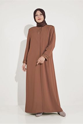 مانتو بلند حجاب قهوه ای زنانه Alvina - کد 869458074