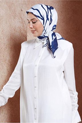 روسری سرمه ای پلی استر Alvina - کد 864623803