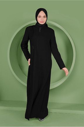 مانتو بلند حجاب مشکی زنانه Alvina - کد 868839518