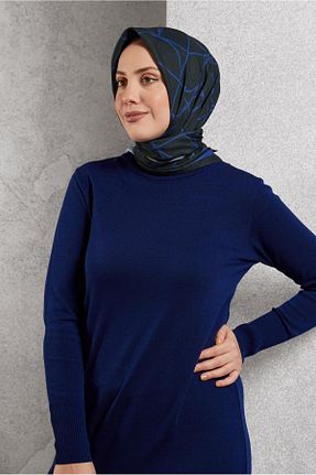 روسری سرمه ای پلی استر Alvina - کد 890410841