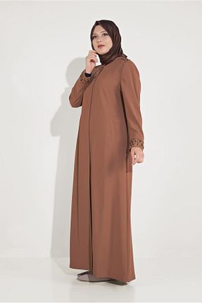 مانتو بلند حجاب قهوه ای زنانه Alvina - کد 869458074