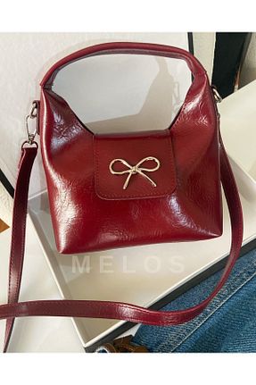 کیف دوشی زرشکی زنانه چرم مصنوعی Melos Butik - کد 929086513