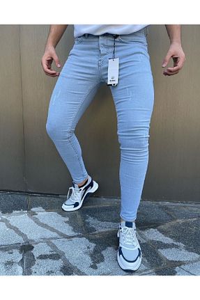 شلوار جین آبی مردانه پاچه تنگ moda biz - کد 822955040