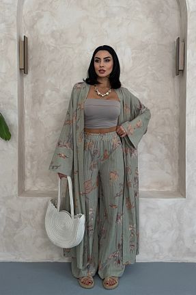 ست بالاتنه و پائین تنه خاکی زنانه بافتنی Ortaya Çık - کد 932090857