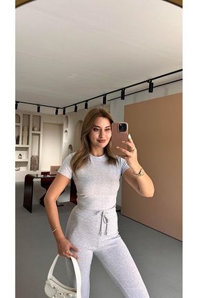 ست بالاتنه و پائین تنه صورتی زنانه بافتنی Sezgi Tekin - کد 931697350