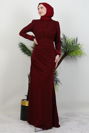 لباس حجاب زرشکی رگولار GİYZAMİLA - کد 932088771