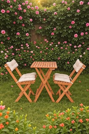 ست باغچه قهوه ای چوب Bidmart - کد 932029678