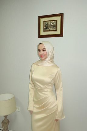 شال بژ زنانه میکرو ساتن FASHION - کد 857274272