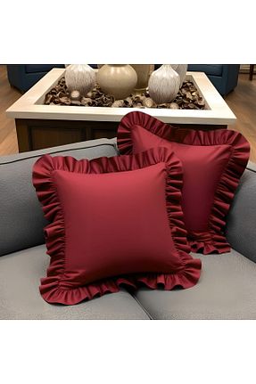 کوسن و روکش کوسن زرشکی پلی استر Bc Home - کد 792791279