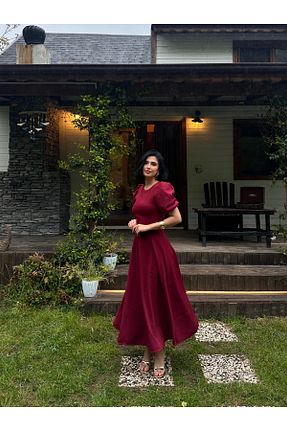 لباس زرشکی زنانه بافتنی Afiş Butik - کد 932103555