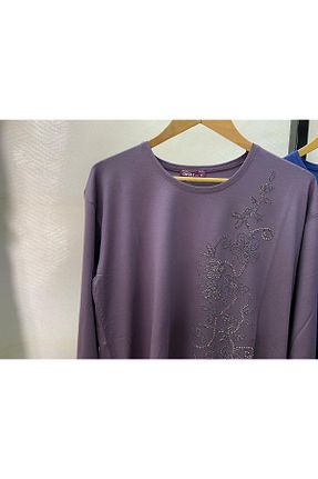 بلوز سایز بزرگ بنفش زنانه گشاد ASAFF - کد 932867090