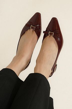 کفش کلاسیک زرشکی زنانه چرم مصنوعی Stilbagshoes - کد 932867062
