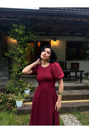 لباس زرشکی زنانه بافتنی Afiş Butik - کد 932103555