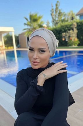 کلاه شنای حجاب بژ زنانه LADRANS BOUTİQUE - کد 896862135