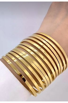 دستبند استیل (فولاد) خاکی زنانه استیل ضد زنگ İNN JEWELLERY - کد 932186079