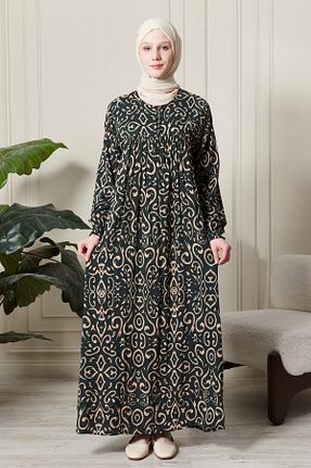 لباس حجاب خاکی زنانه رگولار fistan - کد 932181134