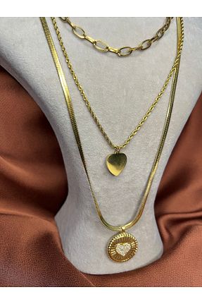 گردنبند استیل ( فولاد ) زرد زنانه استیل ضد زنگ Fam&Co Jewelry - کد 932171757