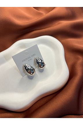گوشواره استیل (فولاد) طوسی زنانه استیل ضد زنگ Fam&Co Jewelry - کد 932170178
