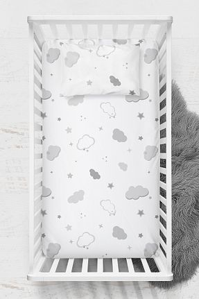 ملحفه کودک و نوزاد طوسی پنبه ای Wheeppo - کد 827279902