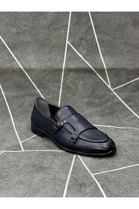 کفش کلاسیک سرمه ای مردانه چرم خالص NYZ - کد 932171964
