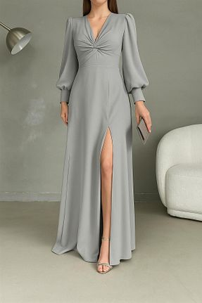 لباس طوسی زنانه کرپ Deafox - کد 932170904