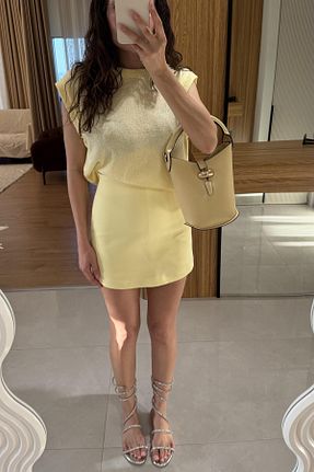 بلوز زرد زنانه رگولار Gizem Ecemiş - کد 932176508