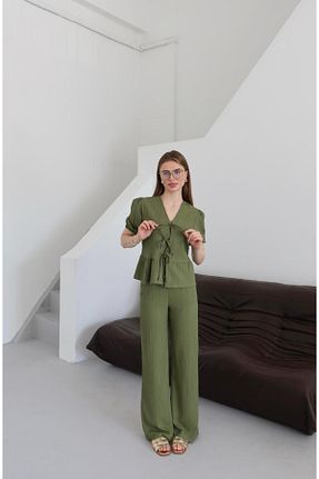 ست بالاتنه و پائین تنه خاکی زنانه بافتنی Ekim Store - کد 932187308