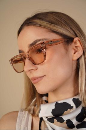 عینک آفتابی بژ زنانه 53 Stil Noktası - کد 932200803