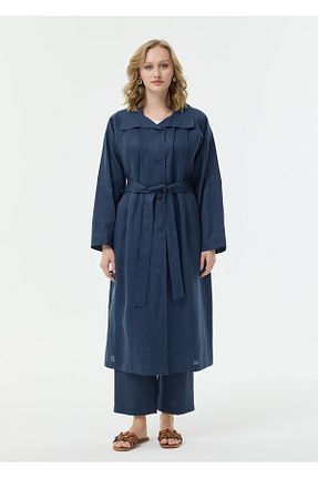 کلاه و ابایا سرمه ای زنانه کتان Armağan - کد 932251418