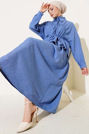 ست بالاتنه و پائین تنه حجاب آبی زنانه رگولار VOLT CLOTHİNG - کد 932250855