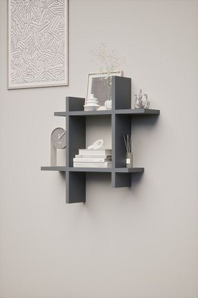 قفسه دیواری مشکی 58 سانتی متر İda Wooden - کد 902759072