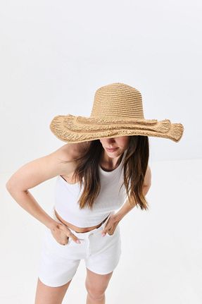 کلاه قهوه ای زنانه حصیر C&CITY - کد 932333692