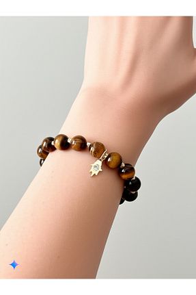 دستبند جواهر قهوه ای زنانه سنگ طبیعی byhulyacollections - کد 741896798