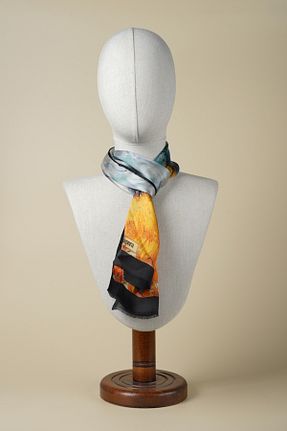 دستمال گردن رنگی زنانه ابریشم silqoora - کد 932343253