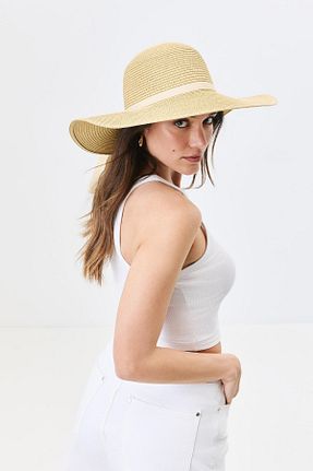 کلاه نارنجی زنانه حصیر C&CITY - کد 932333585