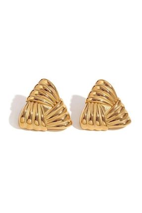 گوشواره استیل (فولاد) طلائی زنانه استیل (فولاد) VenüsDesign - کد 802136526