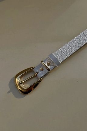کمربند سفید زنانه چرم مصنوعی keisy - کد 902788146
