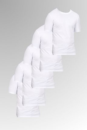 تیشرت سفید مردانه اسلیم فیت DAMGA JEANS - کد 932380615