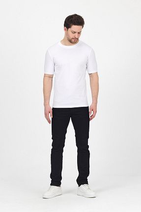 تیشرت سفید مردانه اسلیم فیت DAMGA JEANS - کد 932380615