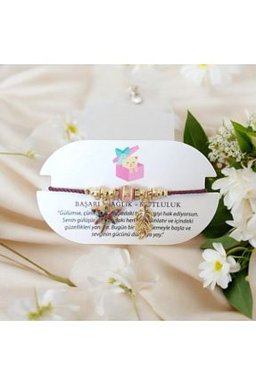 دستبند جواهر زرشکی زنانه روکش طلا Grace Design - کد 932380697