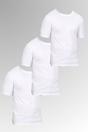تیشرت سفید مردانه اسلیم فیت DAMGA JEANS - کد 932385306