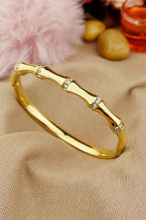 دستبند استیل (فولاد) زرد زنانه استیل ضد زنگ Keyifli Hayaller - کد 932937253