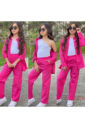 ست بالاتنه و پائین تنه صورتی بچه گانه کتان zeynoshkids - کد 932938843