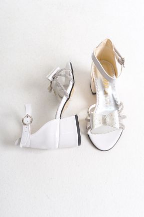 کفش مجلسی سفید بچه گانه پاشنه ضخیم FİNLANDiYA SHOES - کد 932403494