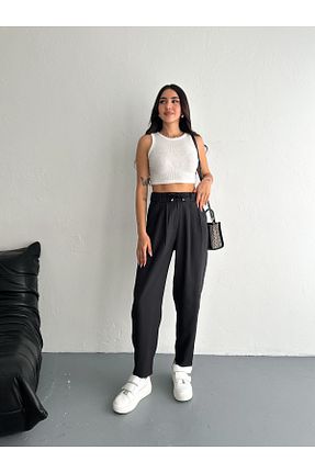 شلوار مشکی زنانه بافتنی sportiness - کد 932495508