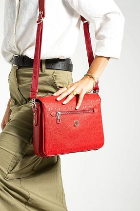 کیف دوشی قرمز زنانه چرم مصنوعی Just Polo - کد 932487760