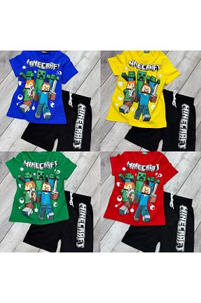 ست بالاتنه و پائین تنه سبز بچه گانه بافتنی Minecraft - کد 281039548