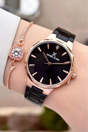 ساعت مچی مشکی زنانه 31-35 میلی متر Daniel Klein - کد 703463209